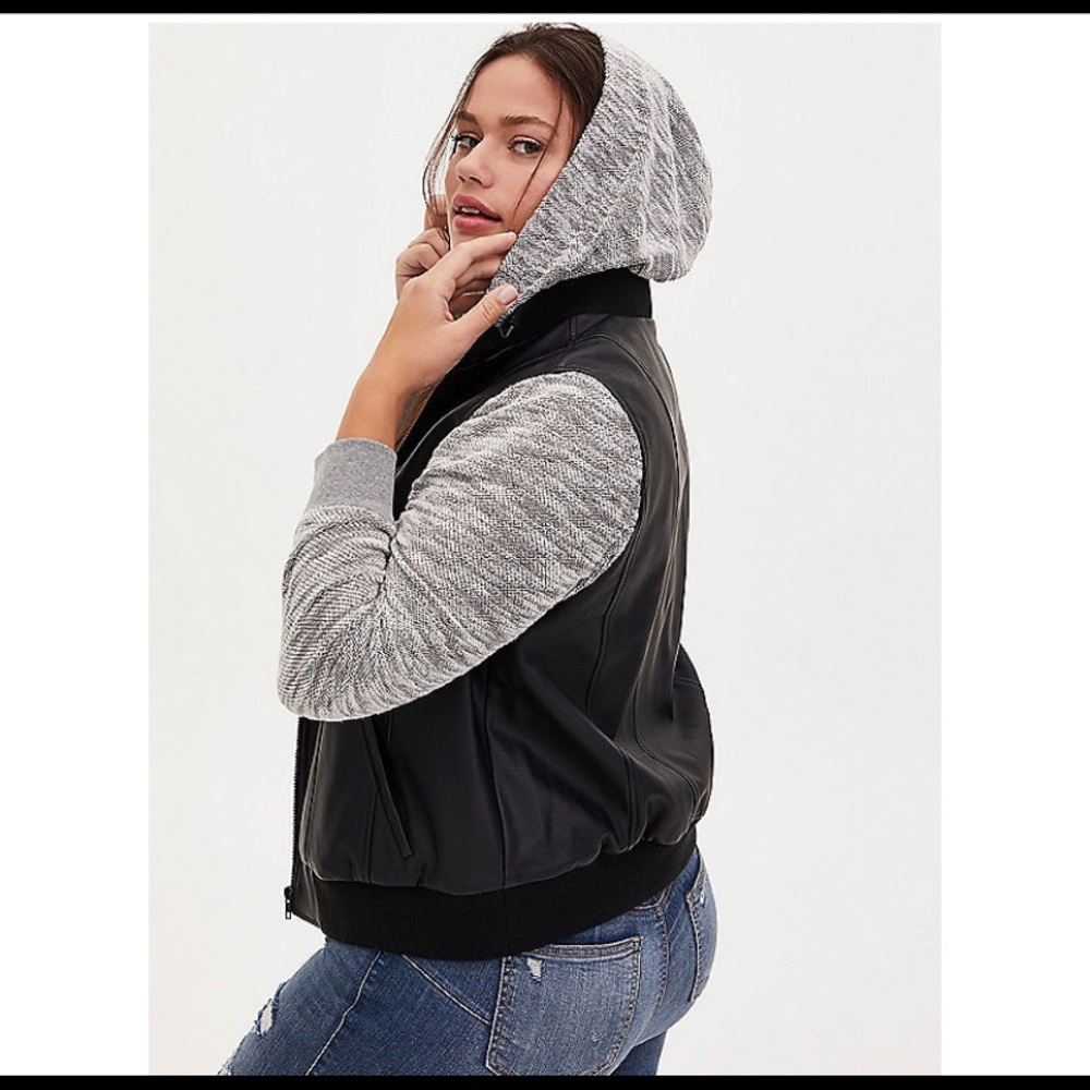 BRAND NEW Torrid Faux Leather Bomber Jacket (3X)
